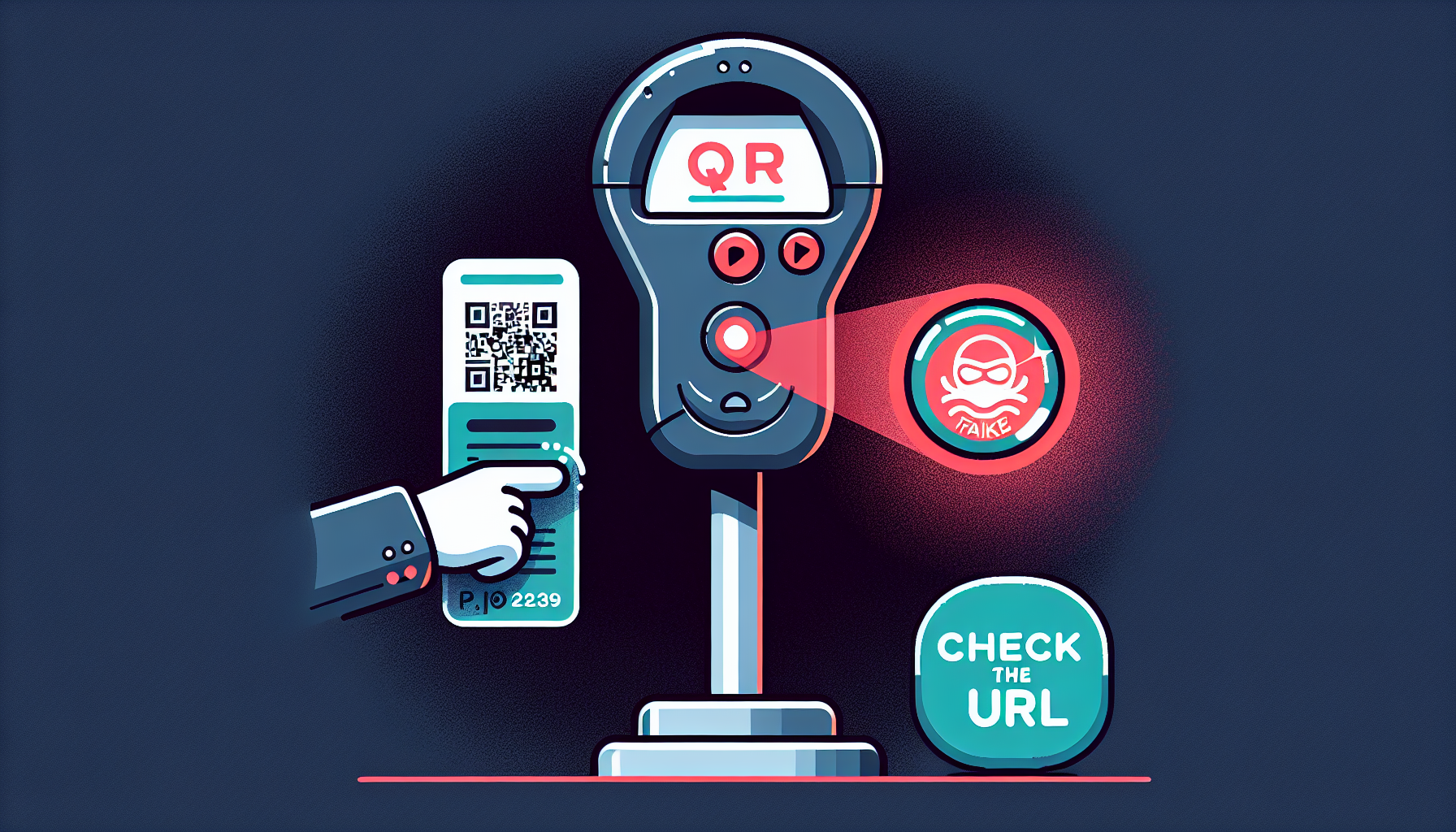 Illustration: Arnaque QR code (quishing) : restaurants, stationnements